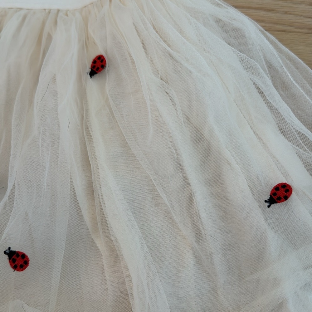 Cream Tulle skirt with ladybugs 🐞 - Picture 2 of 3